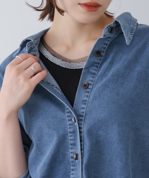 Bou Jeloud(ブージュルード)の「アビガイルチュールタンク(タンクトップ・レディース・ブルー/ブラック/グレー/オフホワイト・FREE)」の11枚目の写真