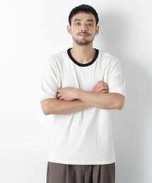 NANO universe | 強撚ループヤーン針抜きリンガーTEE(Tシャツ/カットソー)