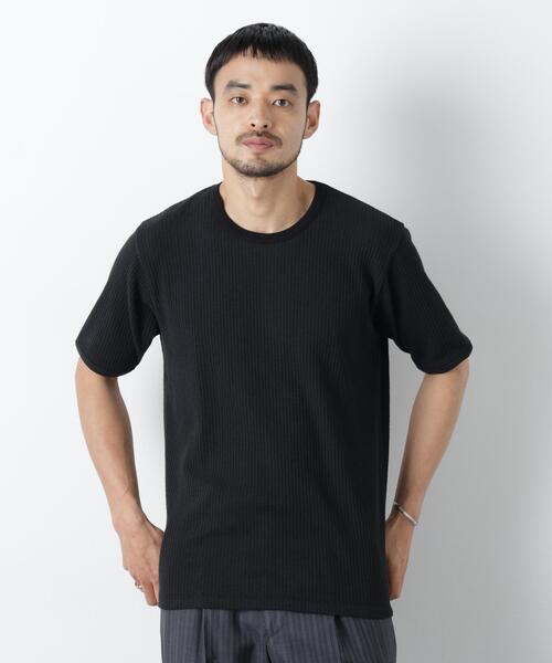 NANO universe(ナノユニバース)の「強撚ループヤーン針抜きリンガーTEE(Tシャツ/カットソー・メンズ・ブラウン/チャコール/ベージュ系その他・L/M)」の4枚目の写真