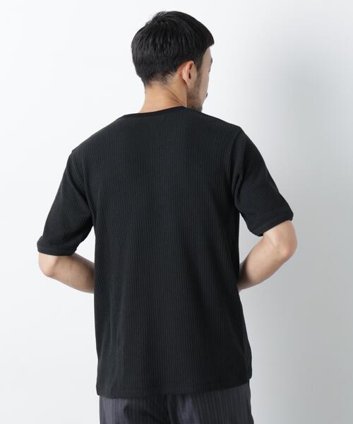 NANO universe(ナノユニバース)の「強撚ループヤーン針抜きリンガーTEE(Tシャツ/カットソー・メンズ・ブラウン/チャコール/ベージュ系その他・L/M)」の6枚目の写真