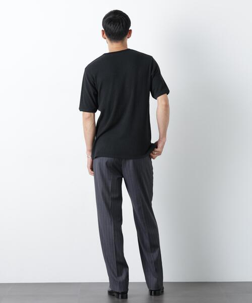 NANO universe(ナノユニバース)の「強撚ループヤーン針抜きリンガーTEE(Tシャツ/カットソー・メンズ・ブラウン/チャコール/ベージュ系その他・L/M)」の10枚目の写真