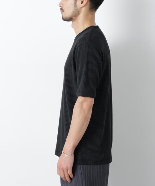 NANO universe(ナノユニバース)の「強撚ループヤーン針抜きリンガーTEE(Tシャツ/カットソー・メンズ・ブラウン/チャコール/ベージュ系その他・L/M)」の11枚目の写真