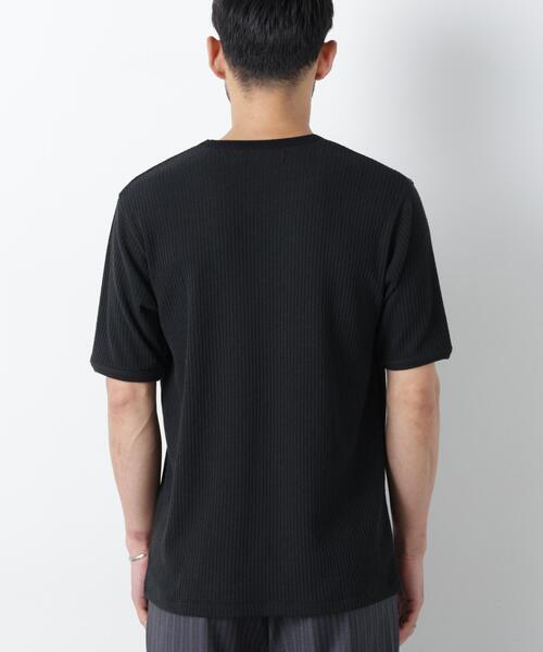 NANO universe(ナノユニバース)の「強撚ループヤーン針抜きリンガーTEE(Tシャツ/カットソー・メンズ・ブラウン/チャコール/ベージュ系その他・L/M)」の12枚目の写真