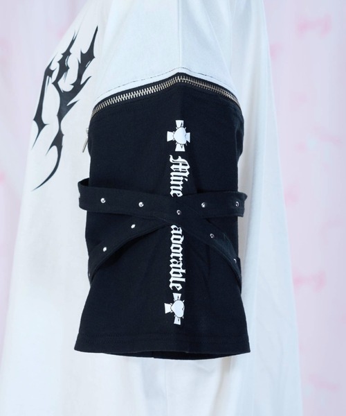 mine by LAFARY（マインバイラファリー）の「BrattYジップTシャツ（Tシャツ/カットソー・レディース・ブラック/ピンク・FREE）」の8枚目の写真