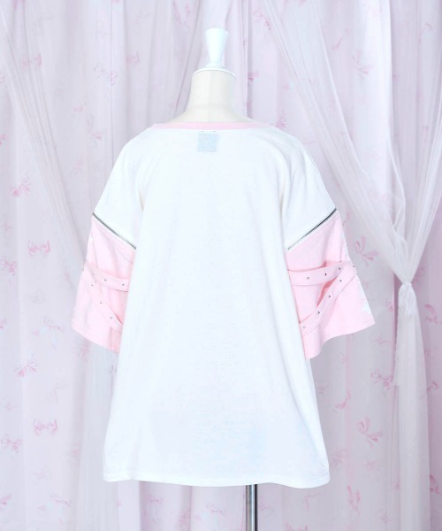 mine by LAFARY（マインバイラファリー）の「BrattYジップTシャツ（Tシャツ/カットソー・レディース・ブラック/ピンク・FREE）」の7枚目の写真