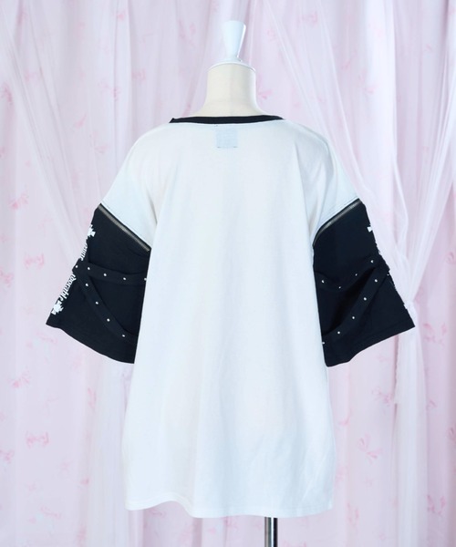 mine by LAFARY（マインバイラファリー）の「BrattYジップTシャツ（Tシャツ/カットソー・レディース・ブラック/ピンク・FREE）」の10枚目の写真
