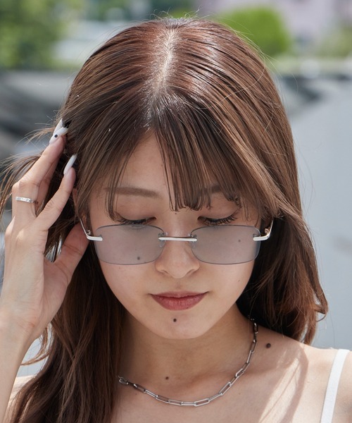 NOEYEDIA(ノーアイディア)の「no eyedia/ノーアイディア NE-473 スクエア型 リムレスメガネ レディース 2026年 夏 夏服(サングラス・レディース・クリアブラック/クリアブラウン/シルバー/ゴールド・FREE)」の22枚目の写真
