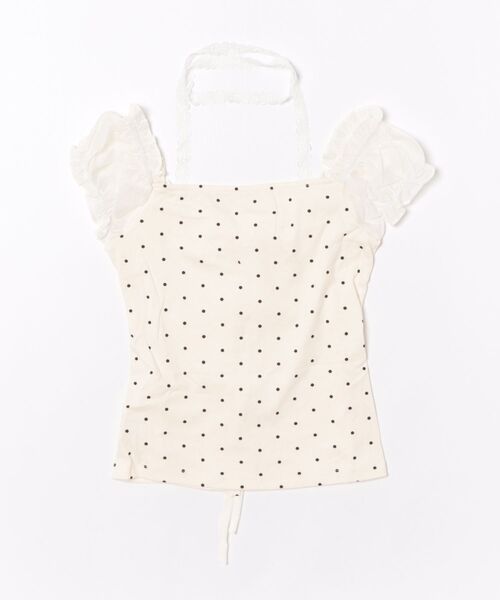 MAISON DE THERESE（メゾン ド テレーズ）の「ワンショルダー風 ドットトップス レディース ホワイト フリル（シャツ/ブラウス・レディース・アイボリー・S/M）」の6枚目の写真