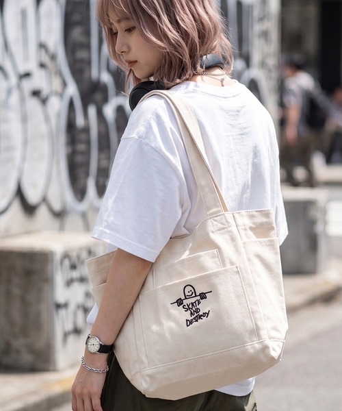 THRASHER（スラッシャー）の「【THRASHER/スラッシャー】キャンバス アウトポケット トートバッグ（トートバッグ・メンズ・アイボリー系2/アイボリー系1・FREE）」の12枚目の写真