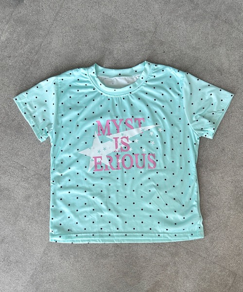 SHEPP(シープ)の「ドット柄 クルーネックスターグラフィックプリントTシャツ コンパクトT 半袖 Y2K(Tシャツ/カットソー・レディース・ネイビー/グリーン/ホワイト・M/L)」の6枚目の写真