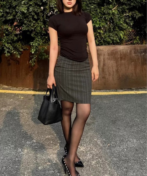 AsheKsha（アシクシャ）の「グレー細ストライプのタイトスカート（スカート・レディース・グレー・FREE）」の19枚目の写真