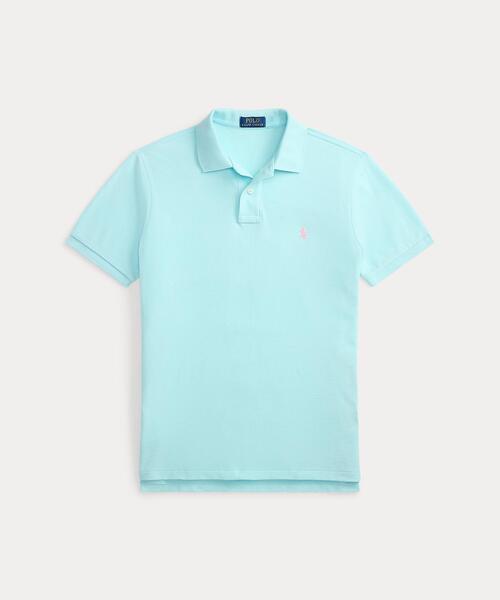 POLO RALPH LAUREN(ポロ ラルフ ローレン)の「カスタム スリム フィット メッシュ ポロシャツ(ポロシャツ・メンズ・ブルー・L/M)」の2枚目の写真