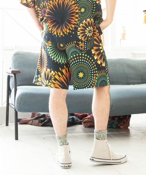 チャイハネ（チャイハネ）の「【チャイハネ】メキシカンハナビナMEN'Sハーフパンツ（その他パンツ・メンズ・グリーン/ホワイト/オレンジ・FREE）」の6枚目の写真