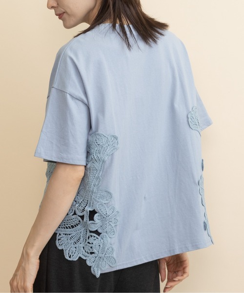 lodie(ロディ)の「サイドレーストリムT(Tシャツ/カットソー・レディース・ブルー/ブラック・FREE)」の12枚目の写真