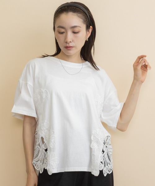 lodie(ロディ)の「サイドレーストリムT(Tシャツ/カットソー・レディース・ブルー/ブラック・FREE)」の15枚目の写真