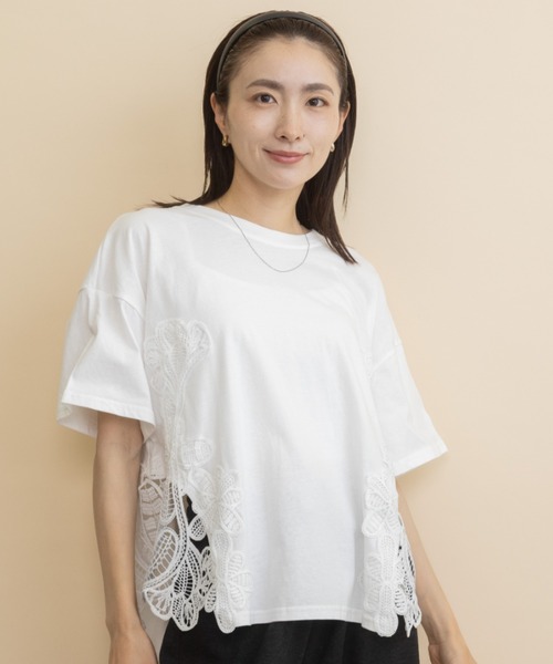 lodie(ロディ)の「サイドレーストリムT(Tシャツ/カットソー・レディース・ブルー/ブラック・FREE)」の16枚目の写真