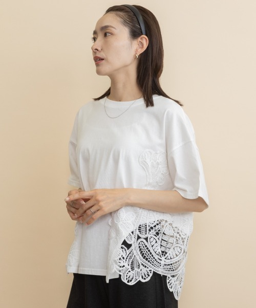 lodie(ロディ)の「サイドレーストリムT(Tシャツ/カットソー・レディース・ブルー/ブラック・FREE)」の18枚目の写真