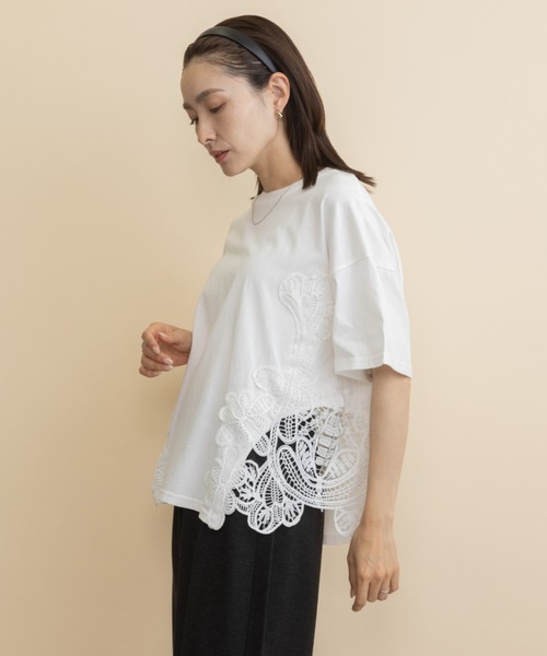 lodie(ロディ)の「サイドレーストリムT(Tシャツ/カットソー・レディース・ブルー/ブラック・FREE)」の19枚目の写真