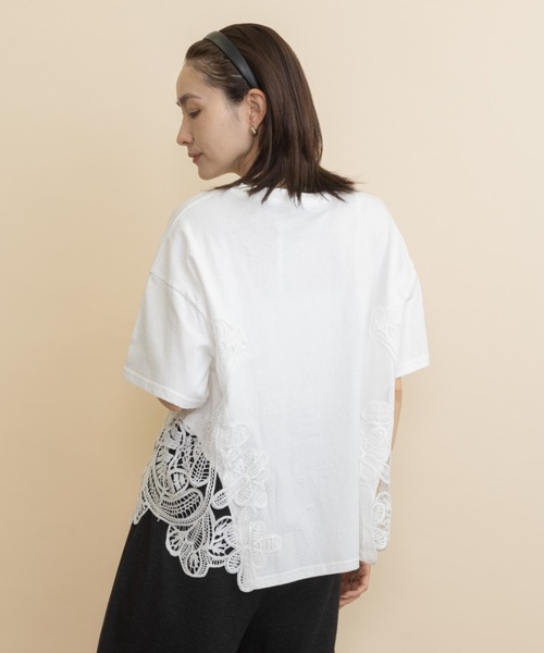 lodie(ロディ)の「サイドレーストリムT(Tシャツ/カットソー・レディース・ブルー/ブラック・FREE)」の3枚目の写真