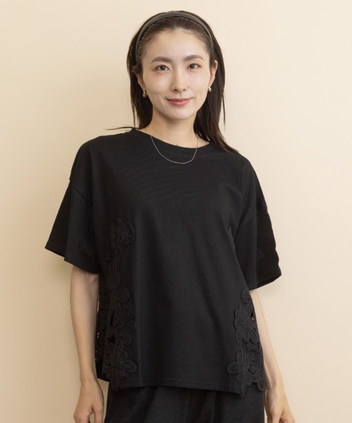 lodie(ロディ)の「サイドレーストリムT(Tシャツ/カットソー・レディース・ブルー/ブラック・FREE)」の21枚目の写真