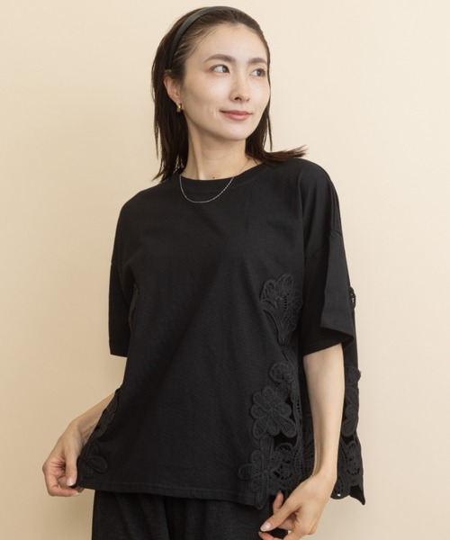 lodie(ロディ)の「サイドレーストリムT(Tシャツ/カットソー・レディース・ブルー/ブラック・FREE)」の22枚目の写真