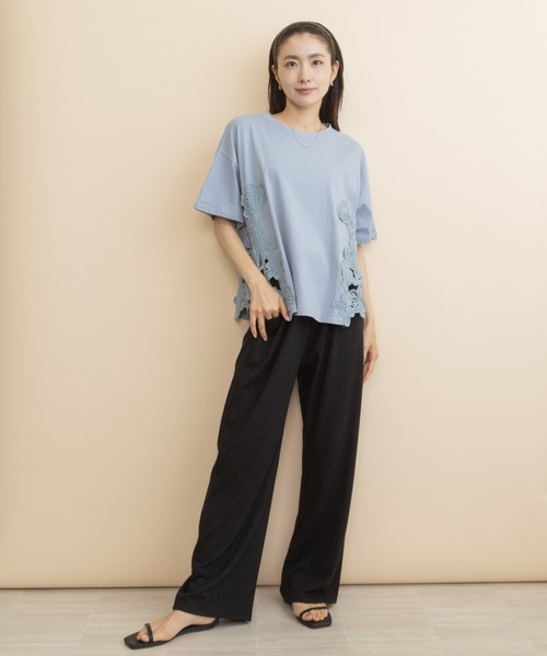 lodie(ロディ)の「サイドレーストリムT(Tシャツ/カットソー・レディース・ブルー/ブラック・FREE)」の13枚目の写真
