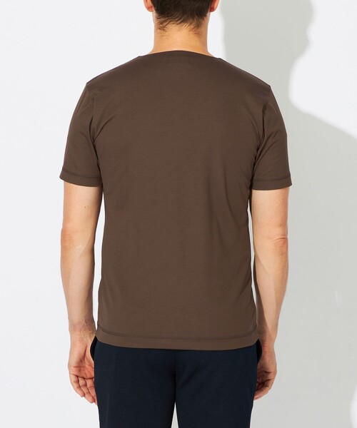 EPOCA UOMO(エポカウォモ)の「ライトポンチキーネックカットソー(Tシャツ/カットソー・メンズ・ブラウン系その他6/ホワイト/ダークネイビー・48/46)」の9枚目の写真