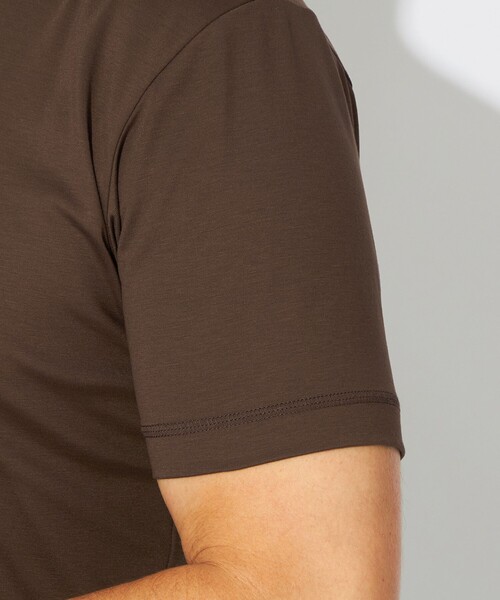 EPOCA UOMO(エポカウォモ)の「ライトポンチキーネックカットソー(Tシャツ/カットソー・メンズ・ブラウン系その他6/ホワイト/ダークネイビー・48/46)」の10枚目の写真