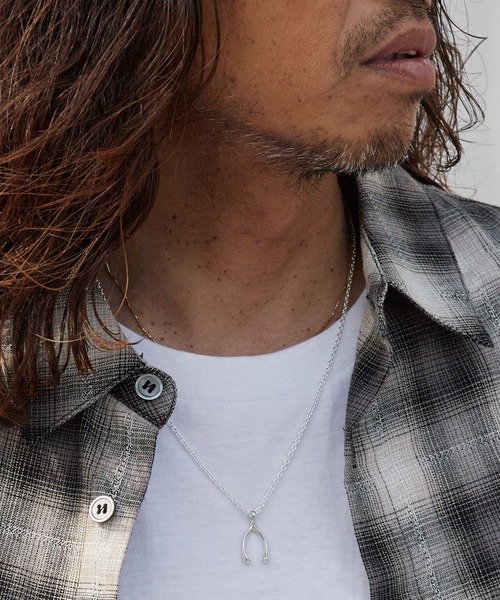 SunKu(サンク)の「SunKu/サンク WISHBONE NECKLACE ウィッシュボーン ネックレス シルバー シンプル メンズ レディース 2026年 夏 夏服(ネックレス・メンズ・シルバー・FREE)」の1枚目の写真