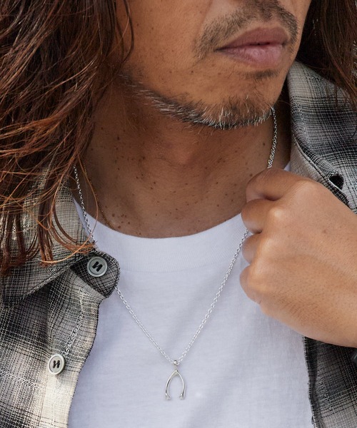 SunKu(サンク)の「SunKu/サンク WISHBONE NECKLACE ウィッシュボーン ネックレス シルバー シンプル メンズ レディース 2026年 夏 夏服(ネックレス・メンズ・シルバー・FREE)」の4枚目の写真