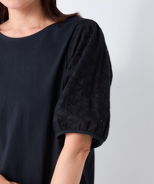 GALLORIA(ギャローリア)の「袖刺繍布帛切替プルオーバー(Tシャツ/カットソー・レディース・ブラック/ライトブラウン/グリーン・LL/M/L/S)」の10枚目の写真