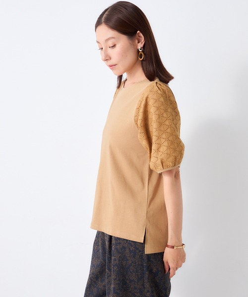 GALLORIA(ギャローリア)の「袖刺繍布帛切替プルオーバー(Tシャツ/カットソー・レディース・ブラック/ライトブラウン/グリーン・LL/M/L/S)」の13枚目の写真