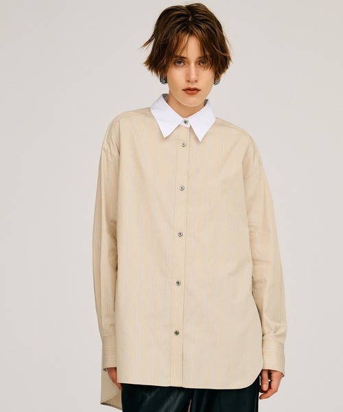PRANK PROJECT（プランクプロジェクト）の「【2026Autumn Pre-Order】クレリックオーバーシャツ / Cleric Overshirt（シャツ/ブラウス・レディース・ベージュ/サックスブルー/グレー/ブラック・FREE）」の21枚目の写真