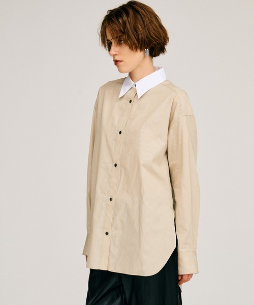 PRANK PROJECT（プランクプロジェクト）の「【2026Autumn Pre-Order】クレリックオーバーシャツ / Cleric Overshirt（シャツ/ブラウス・レディース・ベージュ/サックスブルー/グレー/ブラック・FREE）」の22枚目の写真
