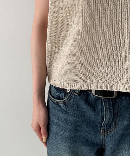 CANAL JEAN(キャナルジーン)の「El mar バックレースUPニットタンク(ニット/セーター・レディース・ブラック/キナリ・ONE SIZE)」の13枚目の写真