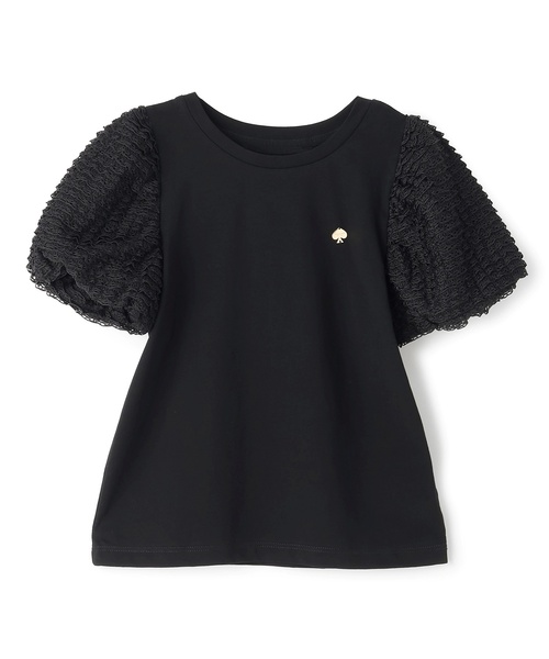 kate spade new york kids(ケイトスペードニューヨーク)の「フリルパフスリーブTシャツ(Tシャツ/カットソー・キッズ・オフホワイト/ブラック・120cm/160cm/150cm/140cm/130cm)」の2枚目の写真