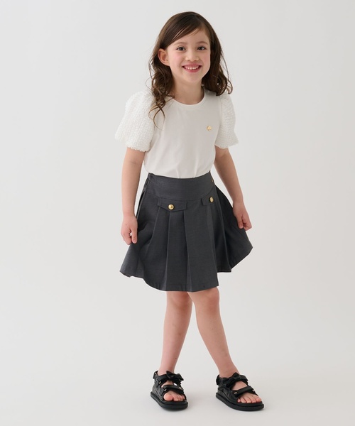 kate spade new york kids(ケイトスペードニューヨーク)の「フリルパフスリーブTシャツ(Tシャツ/カットソー・キッズ・オフホワイト/ブラック・120cm/160cm/150cm/140cm/130cm)」の3枚目の写真
