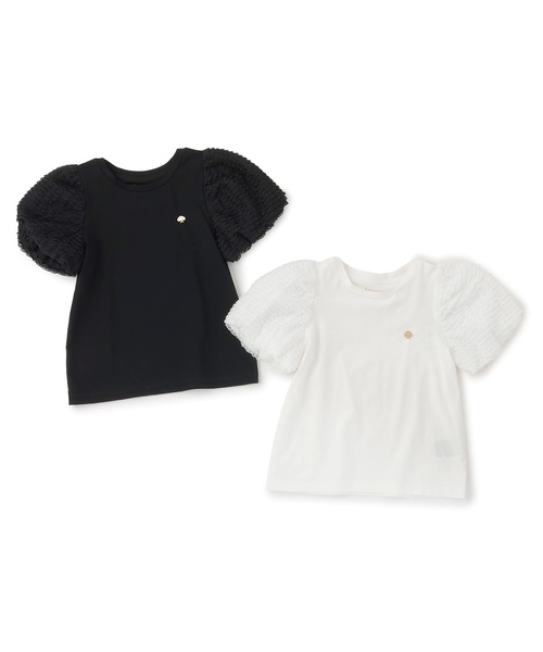 kate spade new york kids(ケイトスペードニューヨーク)の「フリルパフスリーブTシャツ(Tシャツ/カットソー・キッズ・オフホワイト/ブラック・120cm/160cm/150cm/140cm/130cm)」の4枚目の写真
