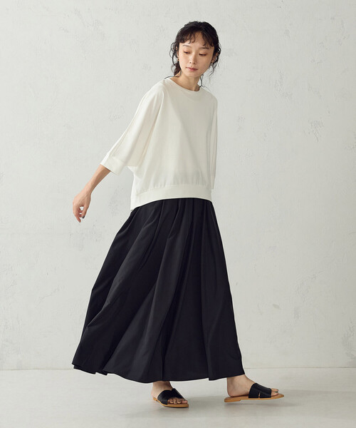 COMME CA ISM（コムサイズム）の「【接触冷感】ドルマンスリーブ Tシャツ（Tシャツ/カットソー・レディース・ホワイト/ブラック・LARGE/MEDIUM）」の18枚目の写真