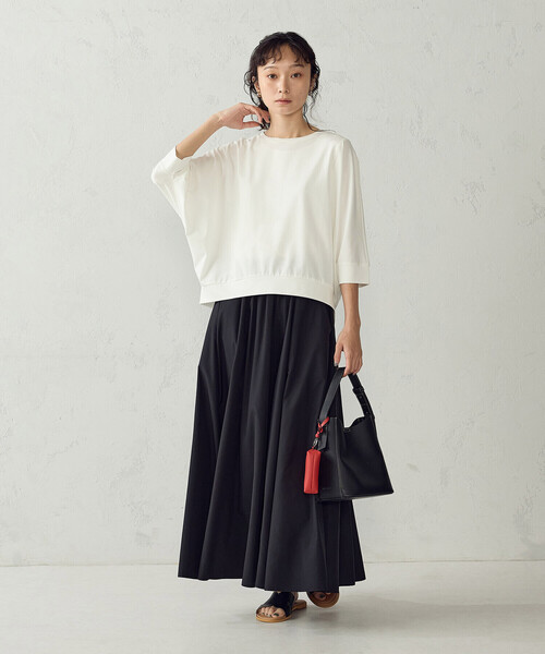 COMME CA ISM（コムサイズム）の「【接触冷感】ドルマンスリーブ Tシャツ（Tシャツ/カットソー・レディース・ホワイト/ブラック・LARGE/MEDIUM）」の19枚目の写真