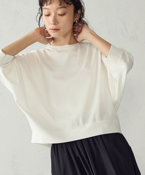COMME CA ISM（コムサイズム）の「【接触冷感】ドルマンスリーブ Tシャツ（Tシャツ/カットソー・レディース・ホワイト/ブラック・LARGE/MEDIUM）」の17枚目の写真