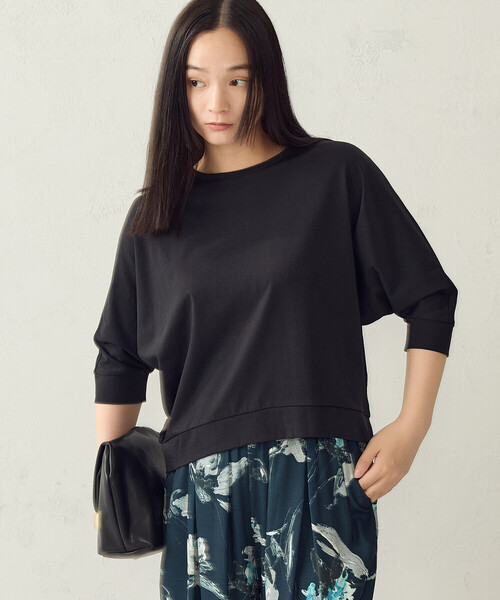 COMME CA ISM（コムサイズム）の「【接触冷感】ドルマンスリーブ Tシャツ（Tシャツ/カットソー・レディース・ホワイト/ブラック・LARGE/MEDIUM）」の7枚目の写真