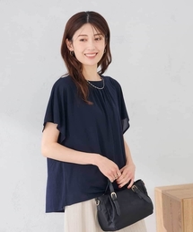 a.v.v（アーヴェヴェ）の「シアーギャザーネックトップス（Tシャツ/カットソー）」