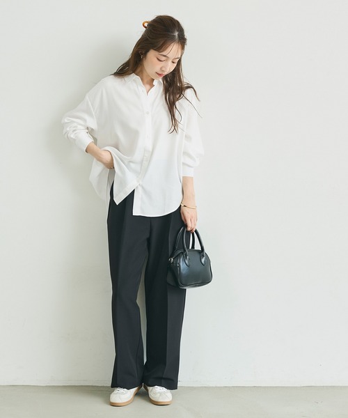 coca（coca）（コカ）の「オーバーサイズシャツ（シャツ/ブラウス・レディース・ホワイト/ブルー・L/M/S）」の3枚目の写真