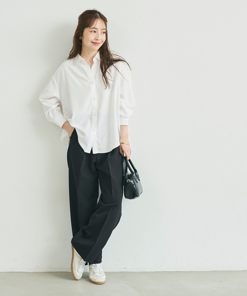 coca（coca）（コカ）の「オーバーサイズシャツ（シャツ/ブラウス・レディース・ホワイト/ブルー・L/M/S）」の6枚目の写真