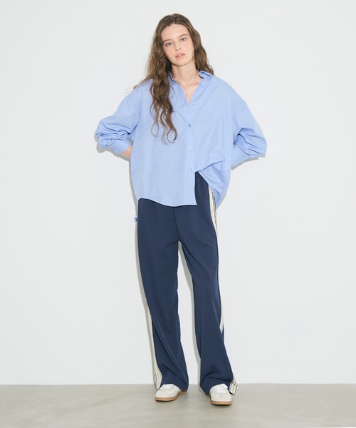 coca（coca）（コカ）の「オーバーサイズシャツ（シャツ/ブラウス・レディース・ホワイト/ブルー・L/M/S）」の9枚目の写真