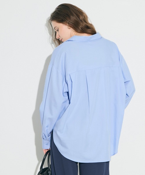 coca（coca）（コカ）の「オーバーサイズシャツ（シャツ/ブラウス・レディース・ホワイト/ブルー・L/M/S）」の10枚目の写真