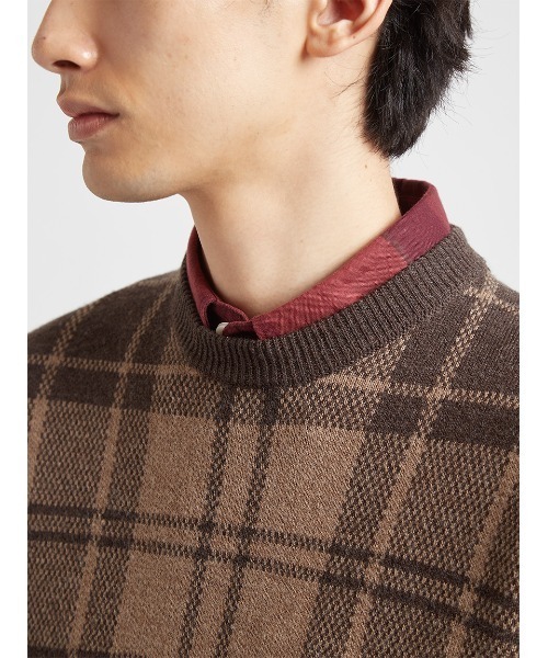 Barbour（バブアー）の「ミネラル タータン ニット（アジアフィット）（ニット/セーター・メンズ・ブラウン/ネイビー/レッド/グリーン・SMALL/MEDIUM/LARGE/X-LARGE）」の13枚目の写真