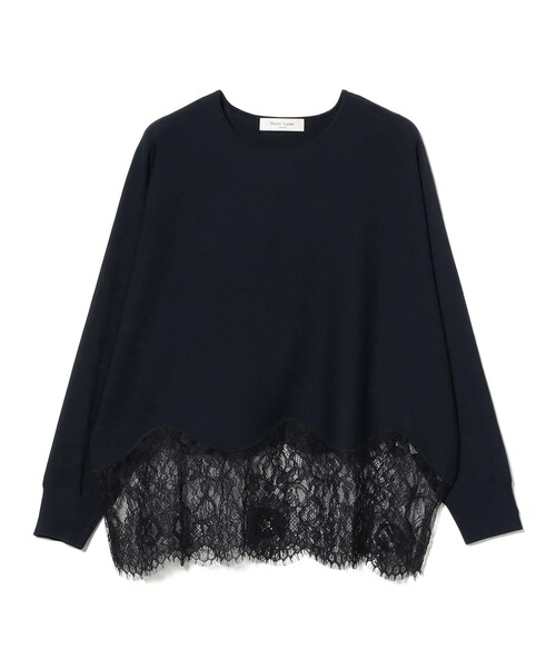 Demi-Luxe BEAMS（デミルクス ビームス）の「レースヘム クルーネック ニットプルオーバー（ニット/セーター・レディース・ホワイト系その他5・ONE SIZE）」の12枚目の写真