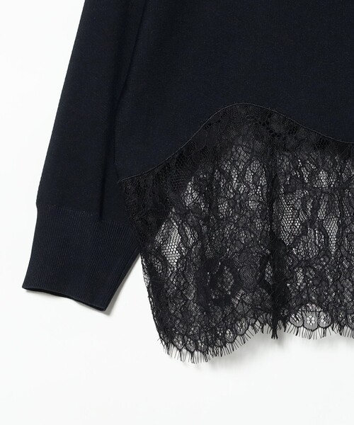 Demi-Luxe BEAMS（デミルクス ビームス）の「レースヘム クルーネック ニットプルオーバー（ニット/セーター・レディース・ホワイト系その他5・ONE SIZE）」の9枚目の写真